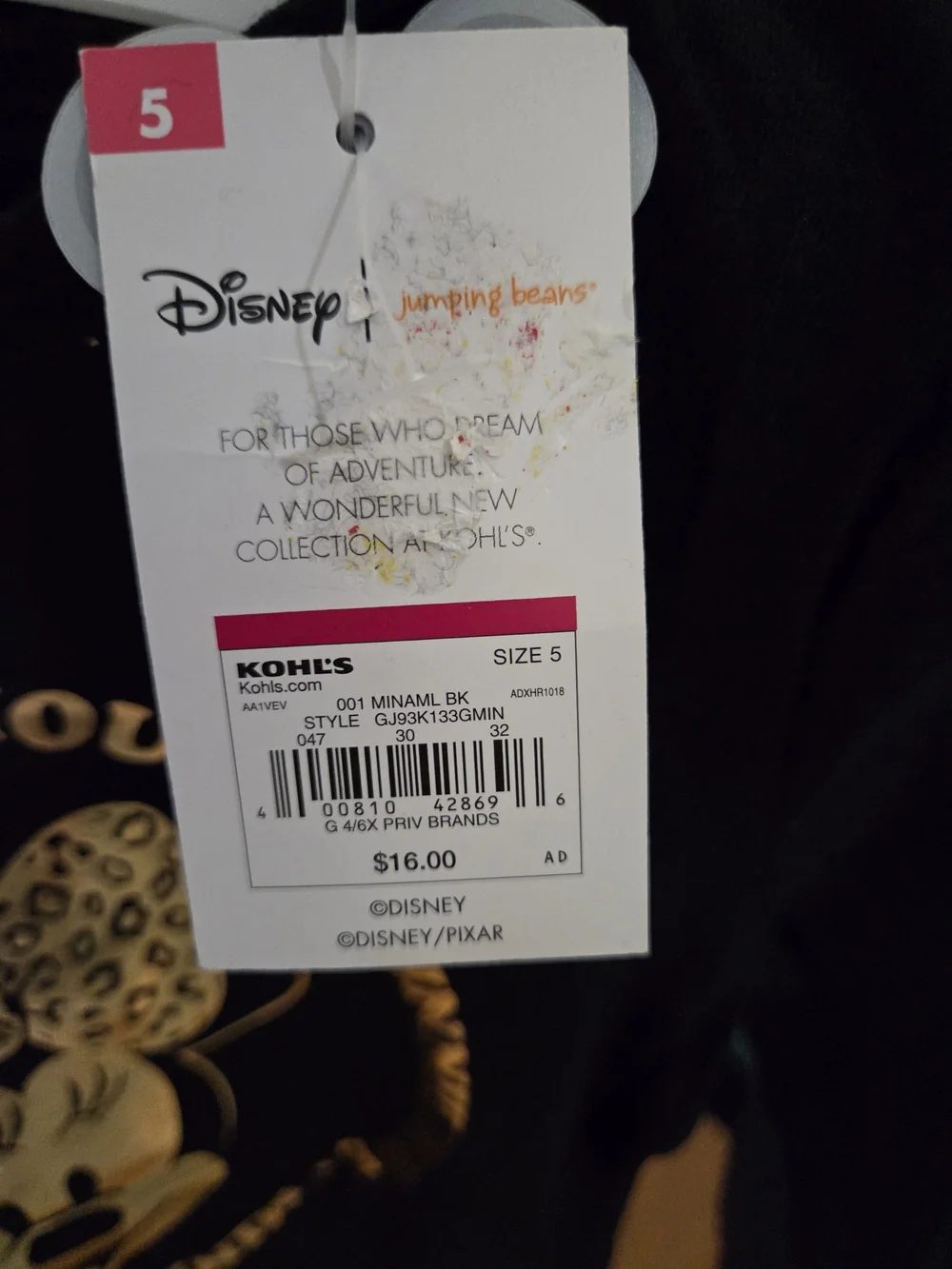 Disney Black Long-Sleeve Tee with Gold Minnie Mouse Graphic